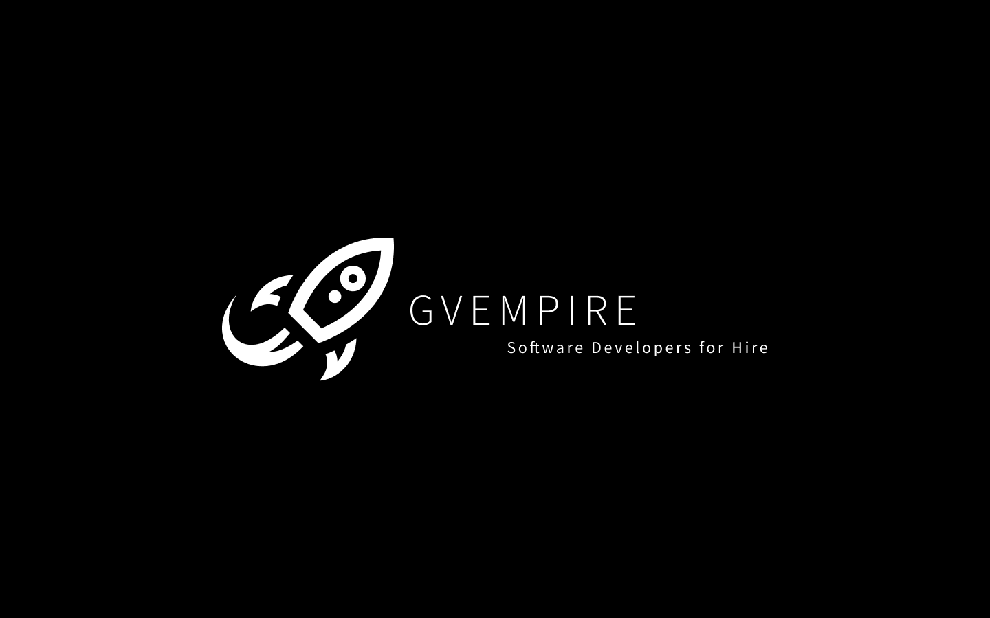 GVEMPIRE logo. A Rocket next to the words GVEMPIRE | Software Developers for Hire